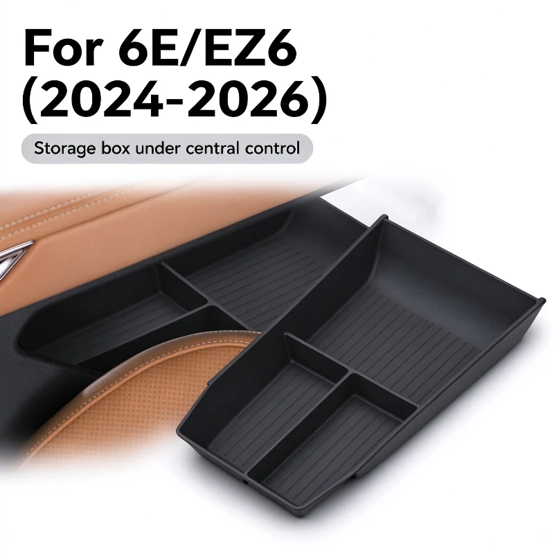 Center Console Storage Box Drop-in Installation For Mazda 6E EZ6 2024-2026 Interior Organizer Tray Car Modification Accessories