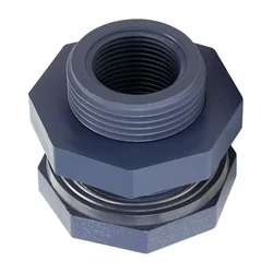 PVC Plastic Internal Thread Bulkhead Accessories 6 Point/1 Inch/1.2 Inch/1.5 Inch/2 Inch Garden Socket Water Tank Joint