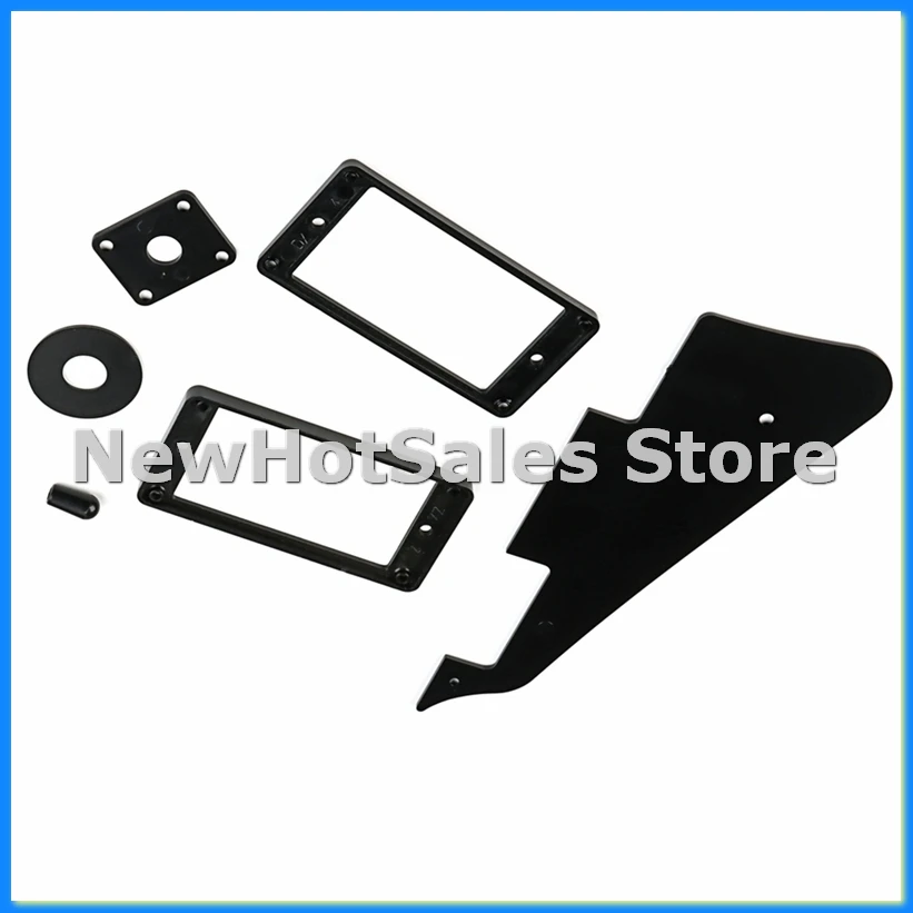 1Ply Black Pickguard Back Plate Screws Set & Humbucker Pickup Ring & Switch Pickguard Replacement-ABVM