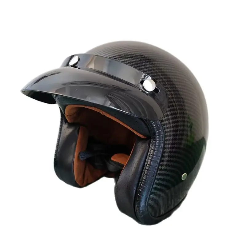 Open Face Motorcycle Helmet Retro Vintage Casque Casco Mopeds Vespa rbike Jet Pilot Capacete De Men Women