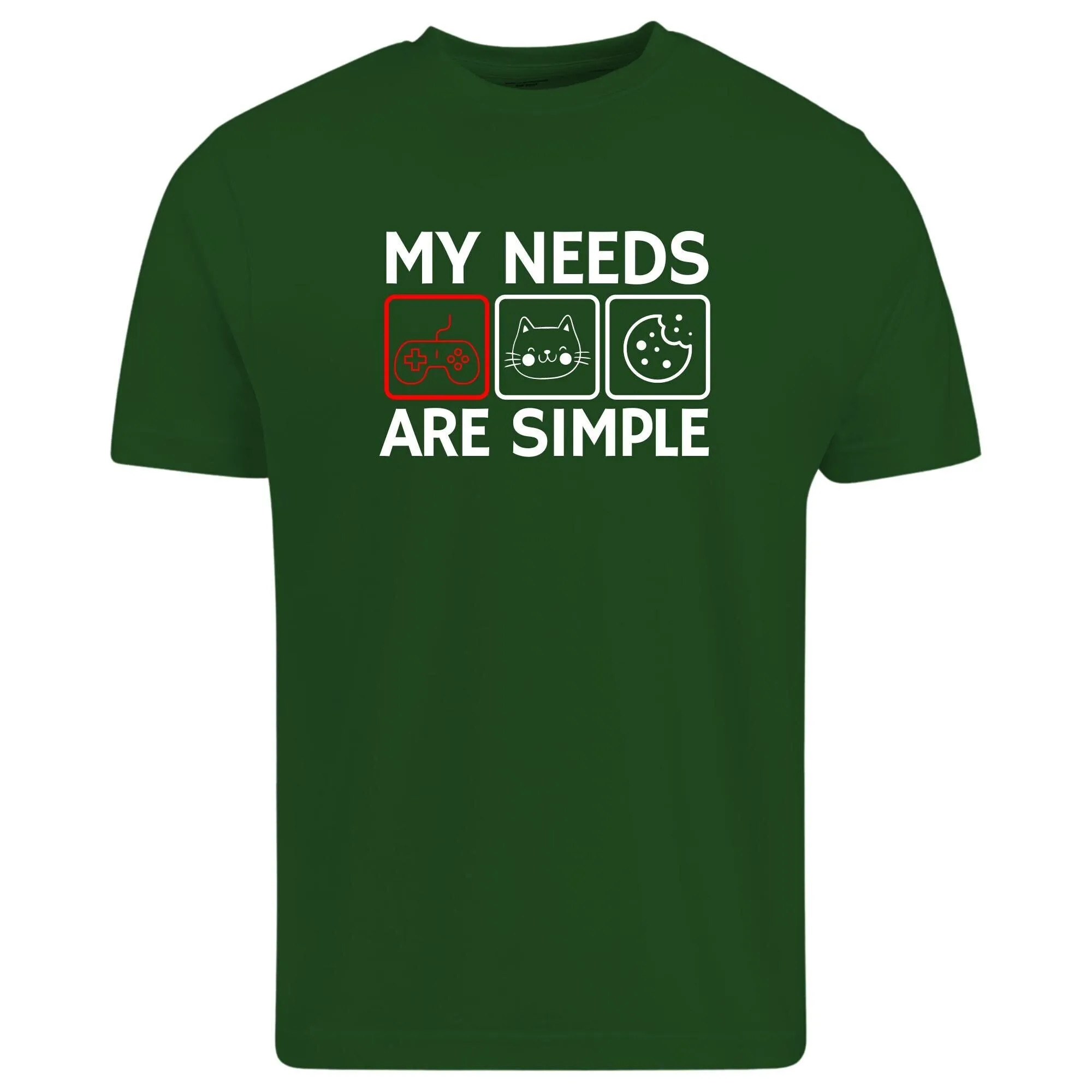 Simple Needs Gaming T Shirt Cat Gamer Video Game Gift