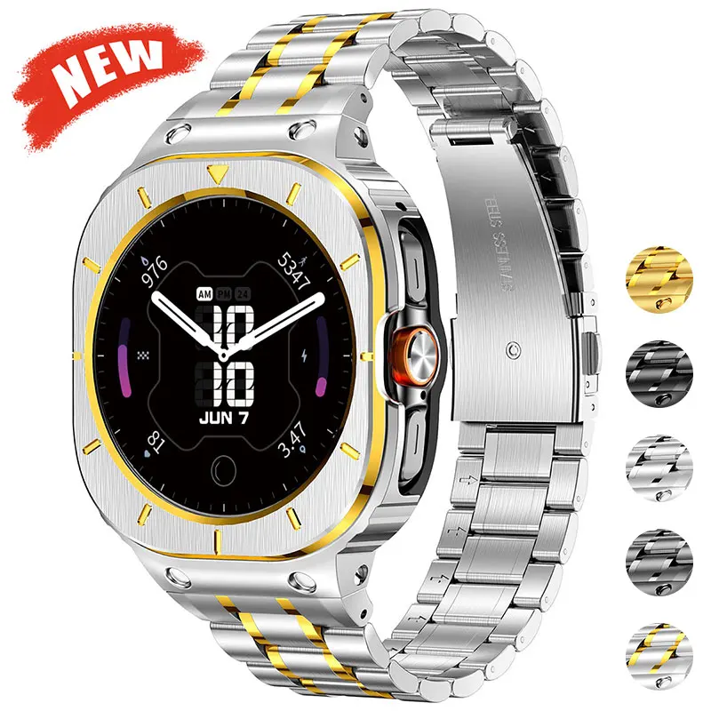 ステンレススチールケース-ストラップ-samsung-galaxy-watch-ultra-2025-47mm用-ビジネスブレスレット-galaxy-watch-7-ultra交換用ストラップ