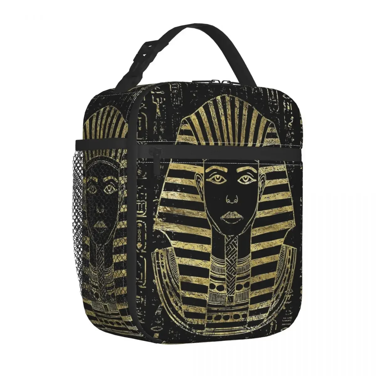 Sphinx Head With Egyptian Hieroglyphs Thermal Insulated Lunch Bags Ancient Egypt Pharaoh Bento Box Thermal Cooler Lunch Box