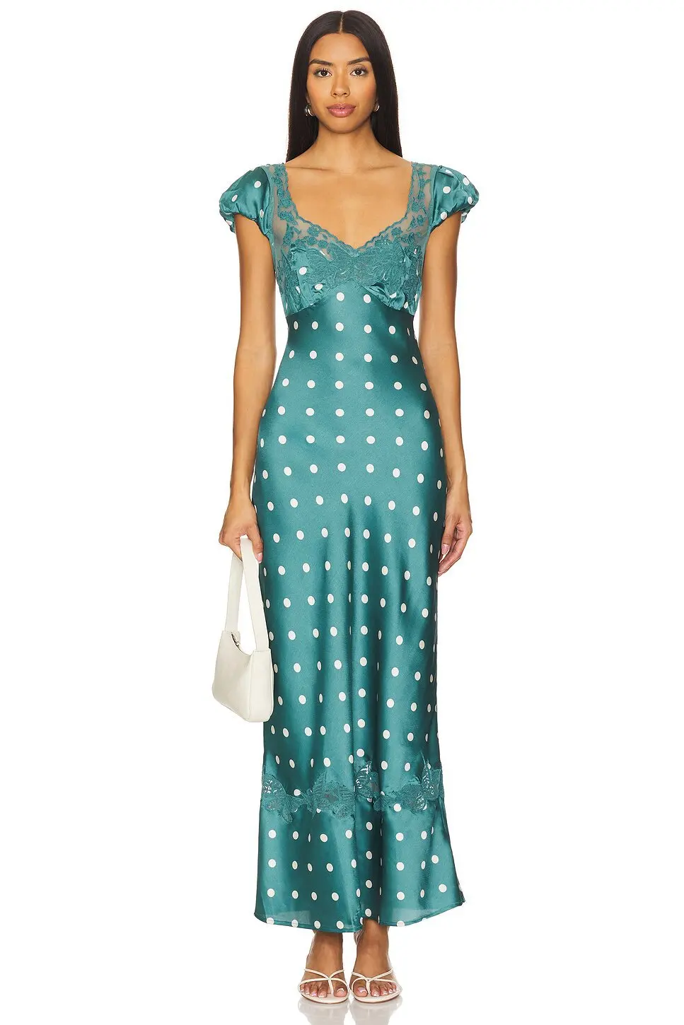 Fashionable Elegant Vintage Lace Patchwork Polka Dot Backless Maxi Dress For Women Luxurious Prom Dinner Party Wedding Guests