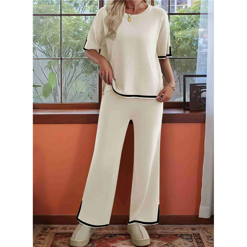 

TEXU Women's Short Sleeve Tee And Pant 2 Piece Sleep Pajama Set