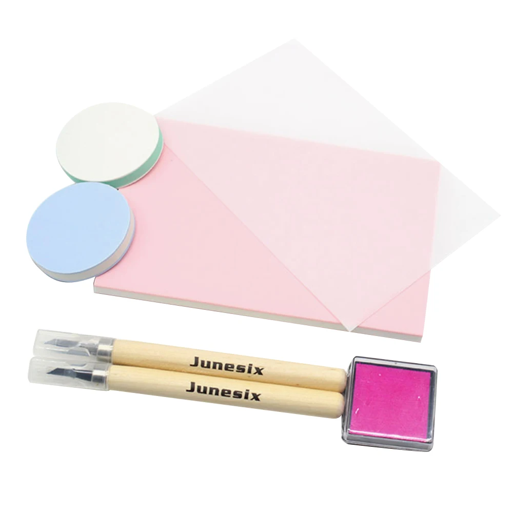 DIY Rubber Stamp Carving Kit Craft Tools Set for Stamps Bricks Lightweight Carving Learning Office Supplies