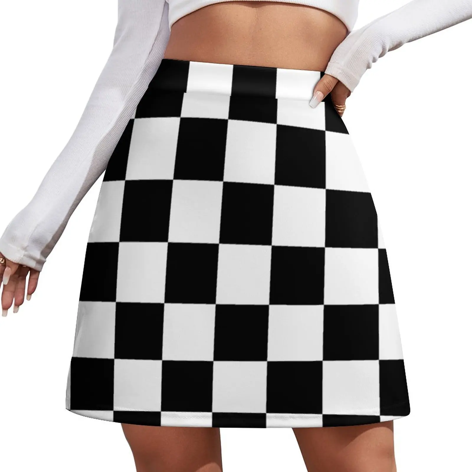 

Mod Checkers Mini Skirt women clothes elegant social women's skirts luxury designer clothing women Summer dress Mini Skirt