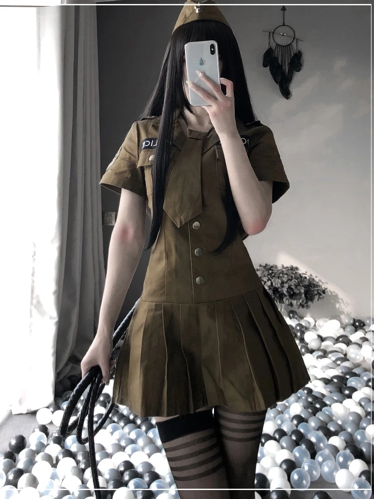 

Weisgirl Slim Fit Black Cotton Polyester Uniform Seductive Single Button Sexy Air Stewardess Uniform Set Attractive Ensemble