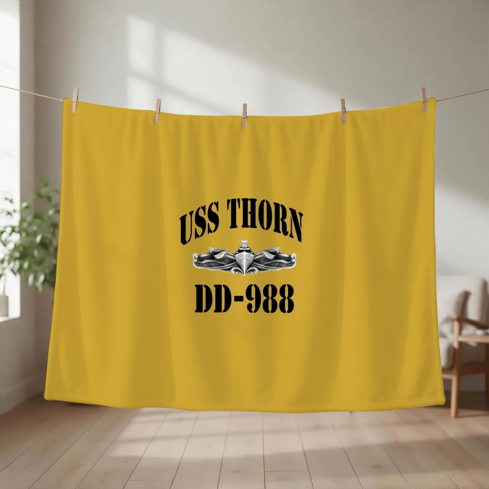 USS THORN (DD-988) SHIP'S STORE Throw Blanket couch cozy soft plush fuzzy picnic outdoor blanket