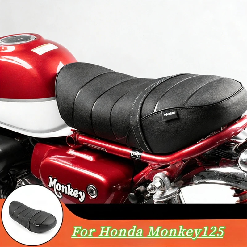 For HONDA MONKEY 125 MONKEY125 Single Seat Motorcycle Accessories Front Rear Black Frosted  Leather Pillow Seat Cushion