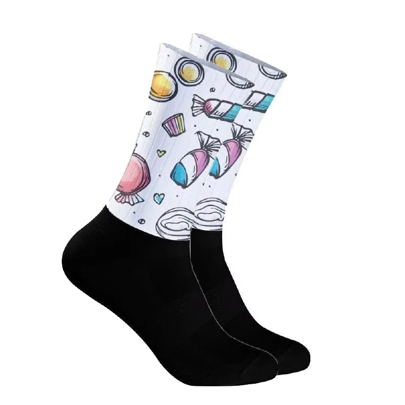 

​ Яркие велосипедные носки в стиле панк, велосипедные носки для мужчин и женщин, велосипедные спортивные носки, дышащие дорожные велосипедные носки