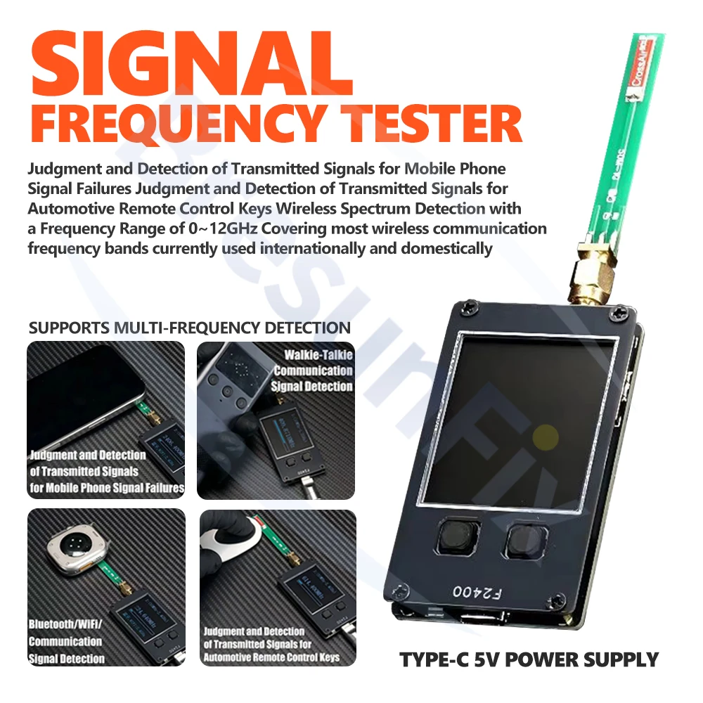 

Анализатор частоты сигнала F2400 для неисправностей сигнала мобильного телефона/дистанционных ключей/инструментов для обнаружения диапазона беспроводной связи