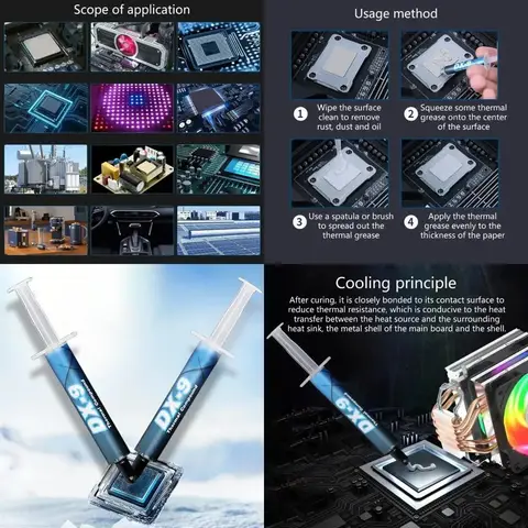 Pasty termiczne DX9 przewodzące ciepło złożone smary silikonowe do komputera PC Laptop CPU GPU karta graficzna Chip H8WD