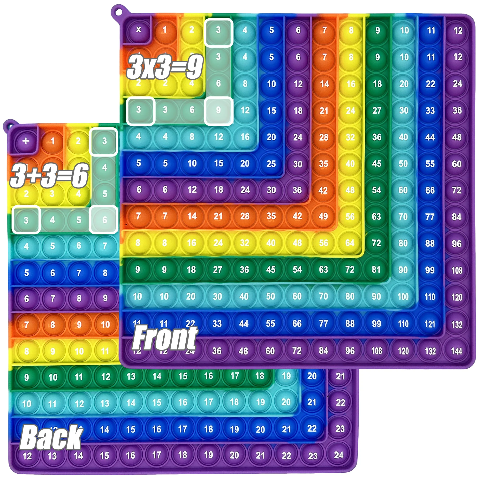 12x12&12+12 Multiplication Addition Math Board Games Fidget Toys, Times Table Practice Teaching Educational Toys Gifts for Class
