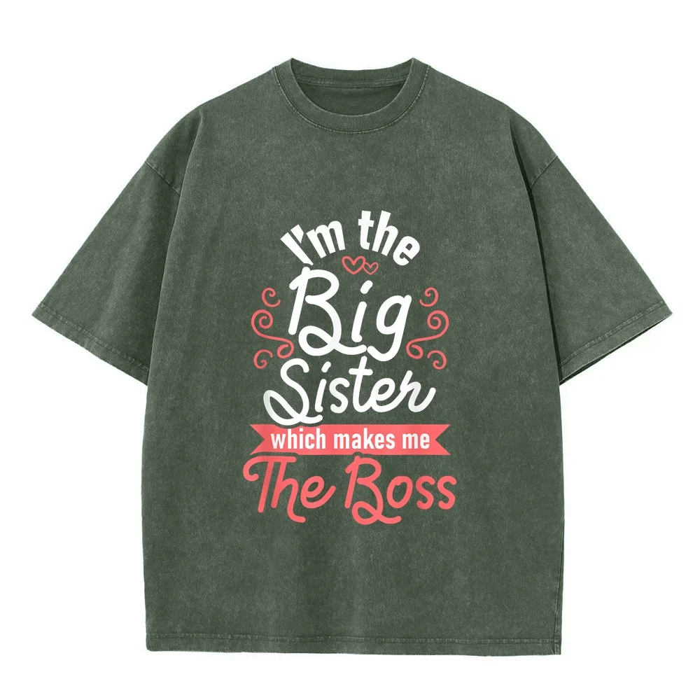 Man Size Short Sleeve T Shirt I'm The Big Sister Boss Kids Adults Sisters Sibling T-Shirt Y2k Clothes Luxury Brands High Quality