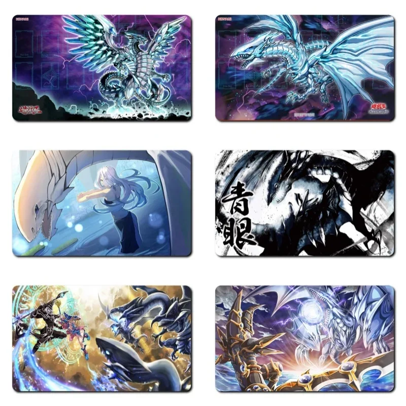 

Yu Gi Oh Self Made Blue Eyes White Dragon Classic Series Cards Pad Toys Anime Game Characters Rubber Collection Card Dueling Mat