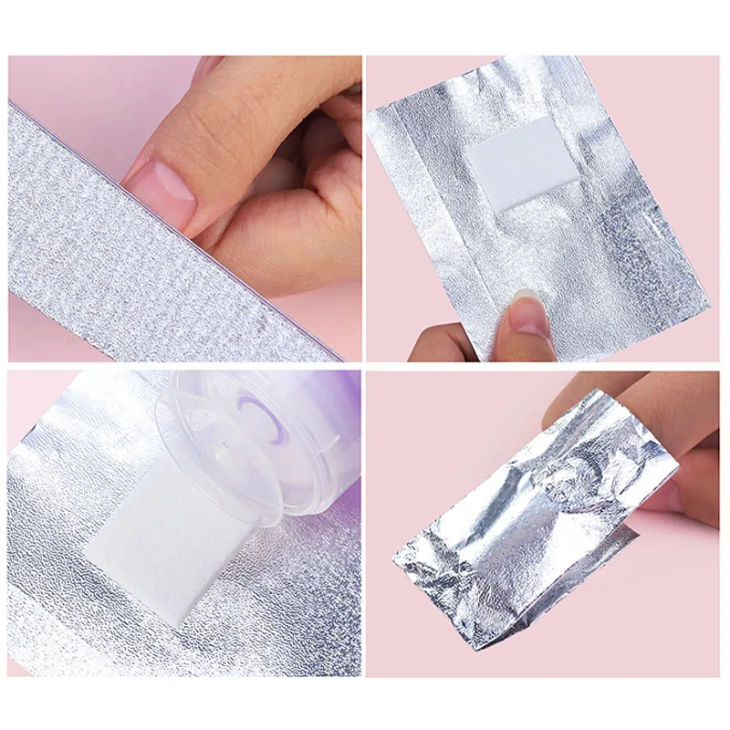 50/100 قطعة الألومنيوم احباط هلام مزيل الأظافر مناديل إزالة البولندية نقع قبالة جل الأشعة فوق البنفسجية من الأكريليك مزيل يلتف مع أدوات مانيكير الأسيتون