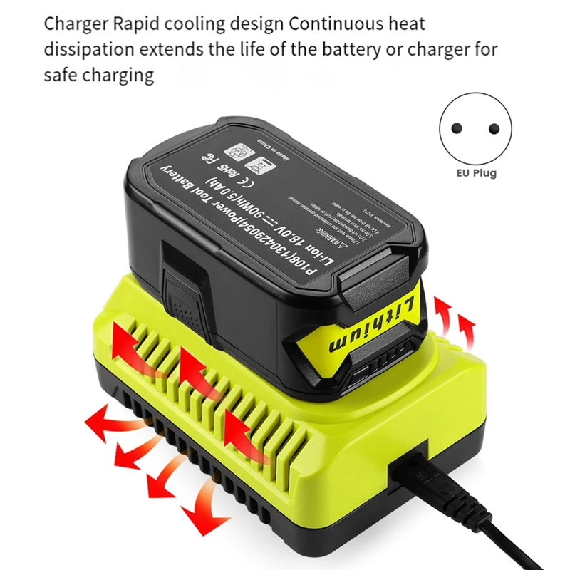 P117 Battery Charger 12V-18V Replacement for Li- 3A / Ni- & Ni-CD 2A EU Plug-A63M
