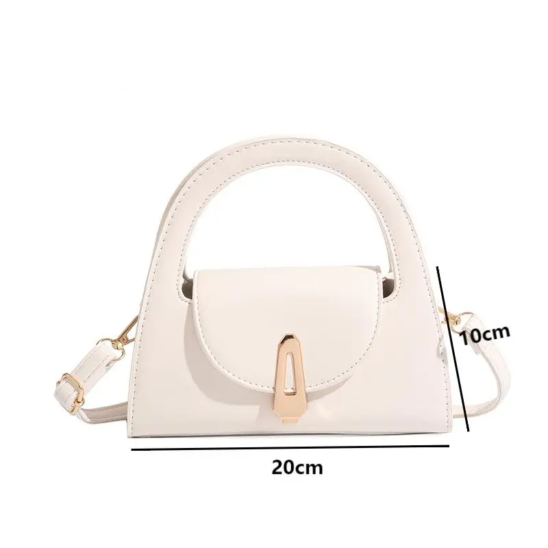 Ladies Flap Top-Handle Bags Versatile Commuter Crossbody Bag Fashion Retro Mini Bags Women Lock Shoulder Bag Pu Leather Handbags