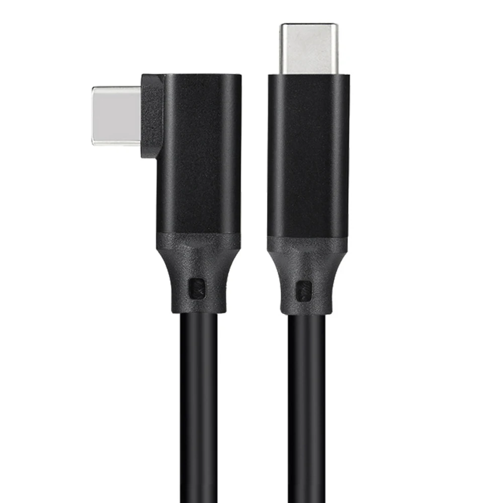 100W PD 5A 90 degree USB3.2 Type-C Cable Video 4K @60Hz 20Gbps USB-C Gen 2 Cord For Macbook Pro Oculus Quest 2 VR cable