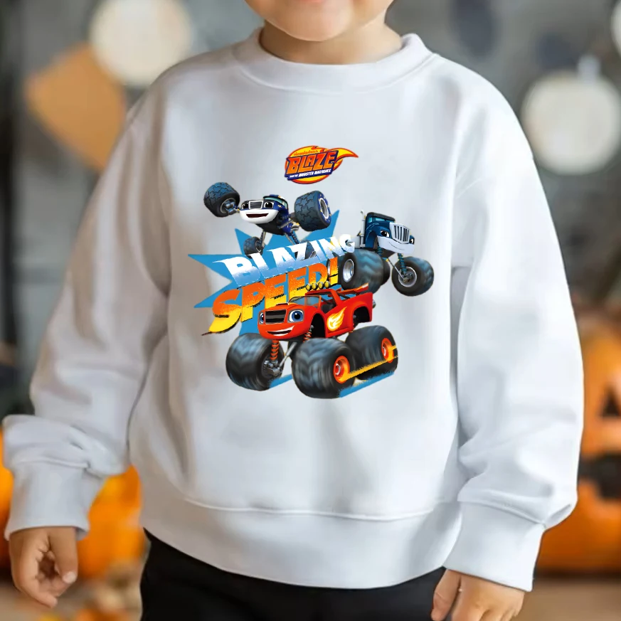 Cartoon Blaze And The Monster Machines Kids Sweatshirts Boy Girl Long Sleeve Pullover Fashion Children Tops Autumn Clothing Gift