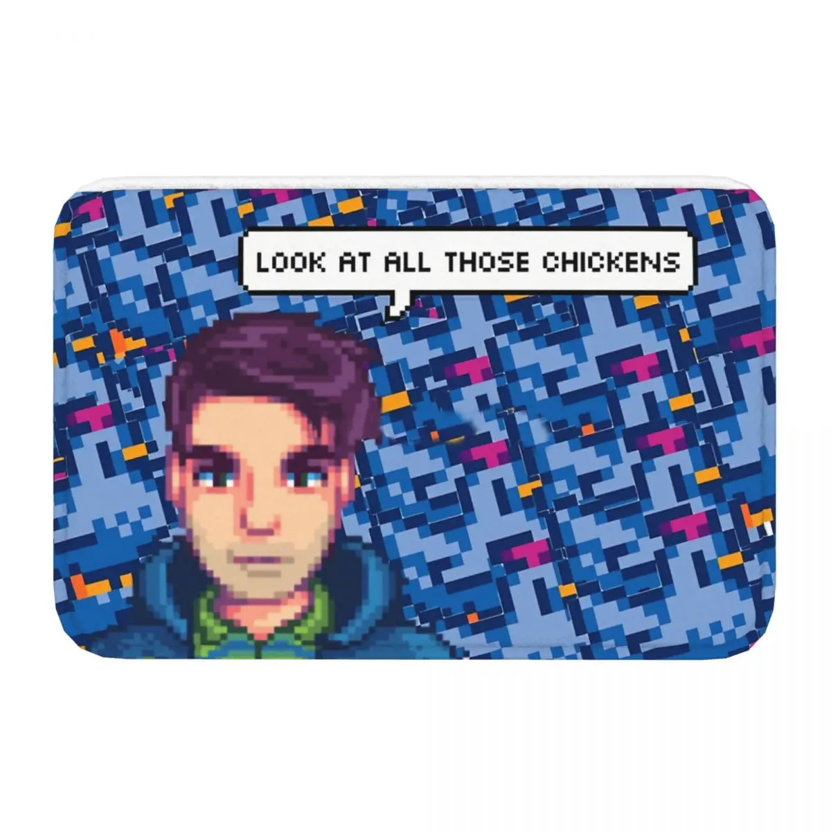 Stardew Valley Game Non-slip Doormat Shane And His Chickens Bath Bedroom Mat Prayer Carpet Home Pattern Decor