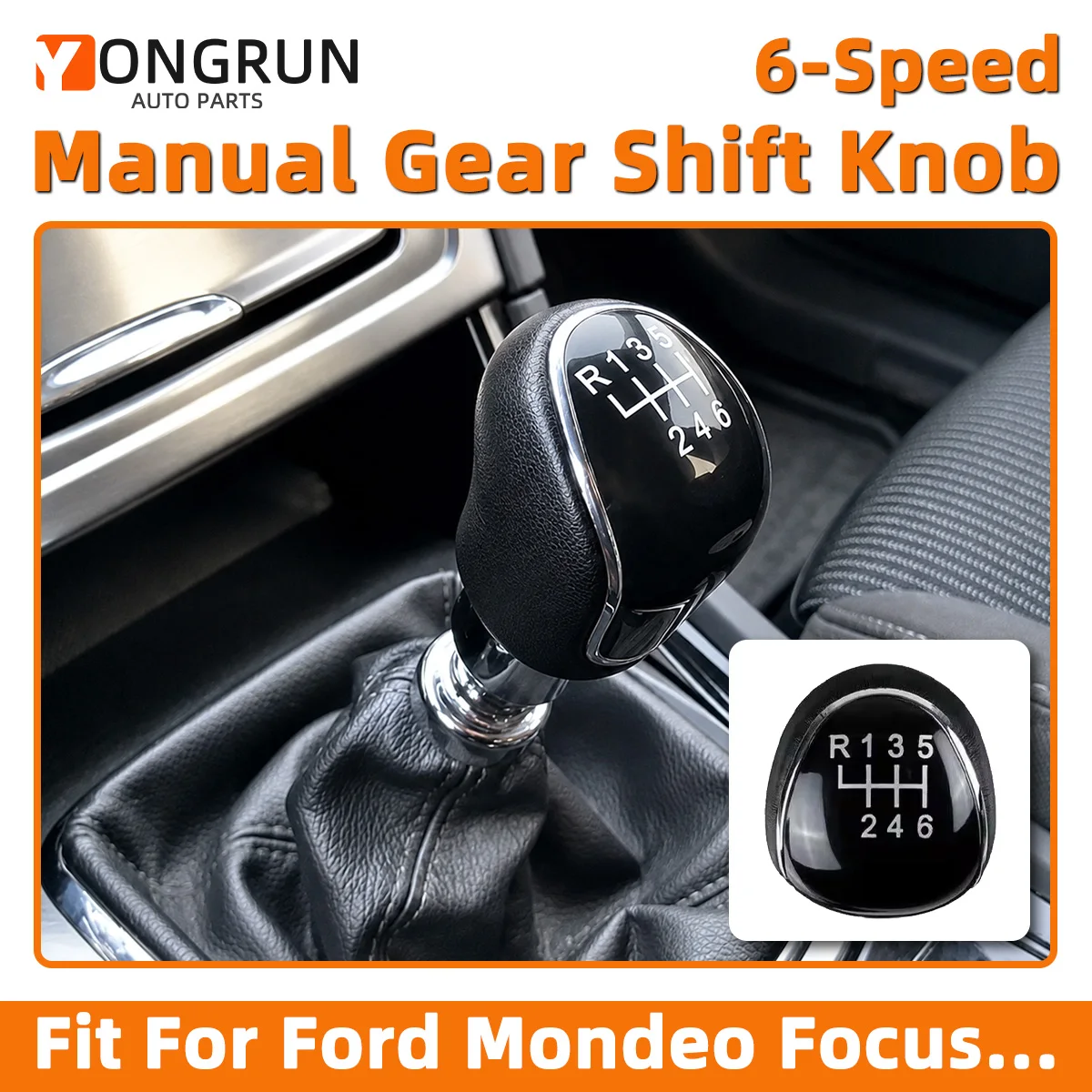 Passend für Ford Mondeo MK4 Focus MK2 6-Gang Schaltknauf Schalthebel Schaltknopf Innenraum-Ersatzteil – Detail 1