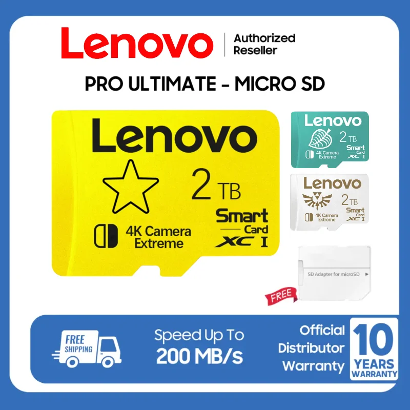 

Lenovo 2TB Memory Card Original High Speed Micro SD Card for Nintendo Switch PS4 PS5 - 128GB 256GB 512GB 1TB Memory TF Game Card