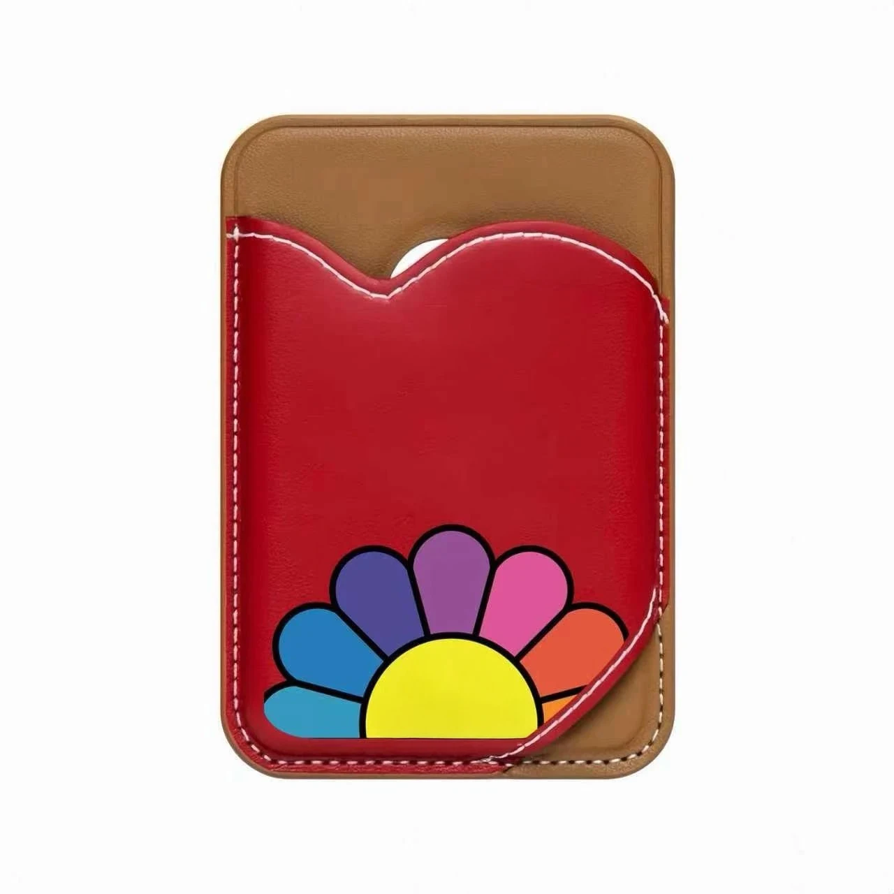 

Creative Sunflowers PU Leather Card Holder Magnetic Card Case for IPhone 12 13 14 15 16 17 Pro Max for Galaxy S25 Ultra