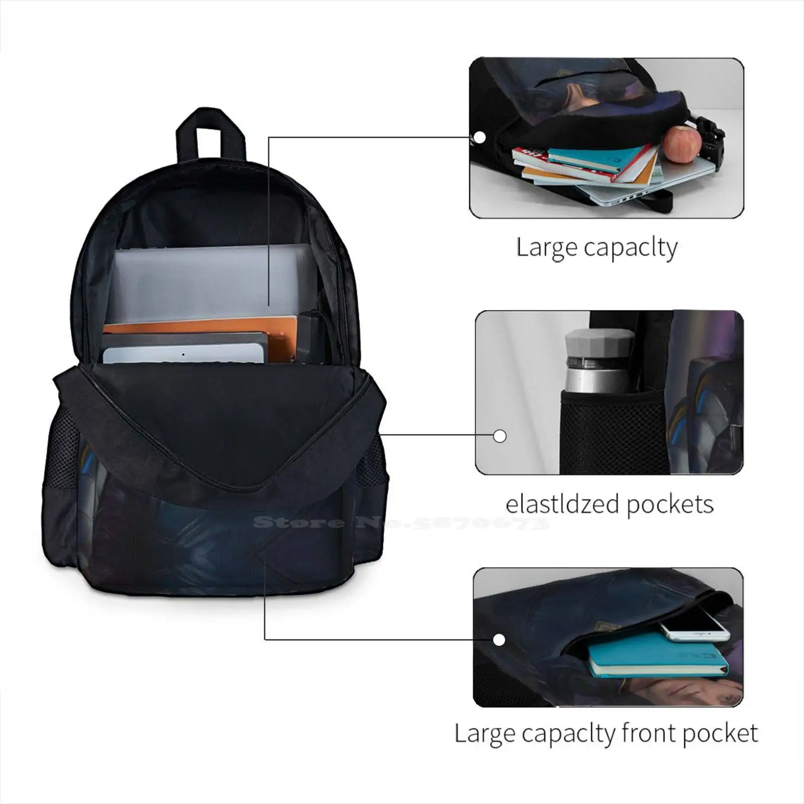 Tom School Bag Big Capacity Backpack Laptop 15 Inch Tom Hiddleston