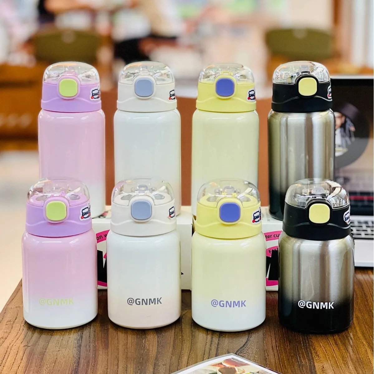 

Vacuum Bottle Set 350/450ml 304 Leak-Proof Kids/Adult Thermos w Straw Handle BPA-Free Insulated Cup for Office School Travel