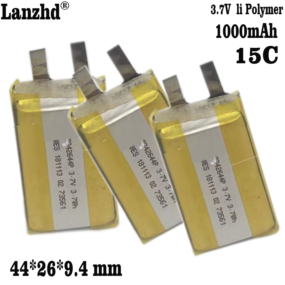 1-12pcs 3.7V 1000mAh  942644 Rechargeable Polymer 15C Li-ion Battery For Start power supply car igniter spot welder model plane