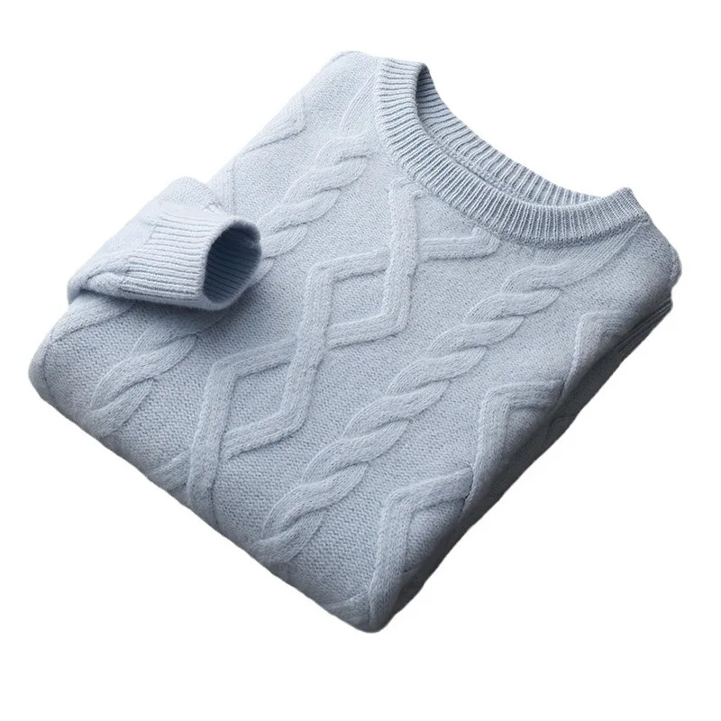 Men Autumn Winter New Heavy Men's Loose Pullover Knitted Cashmere Sweater