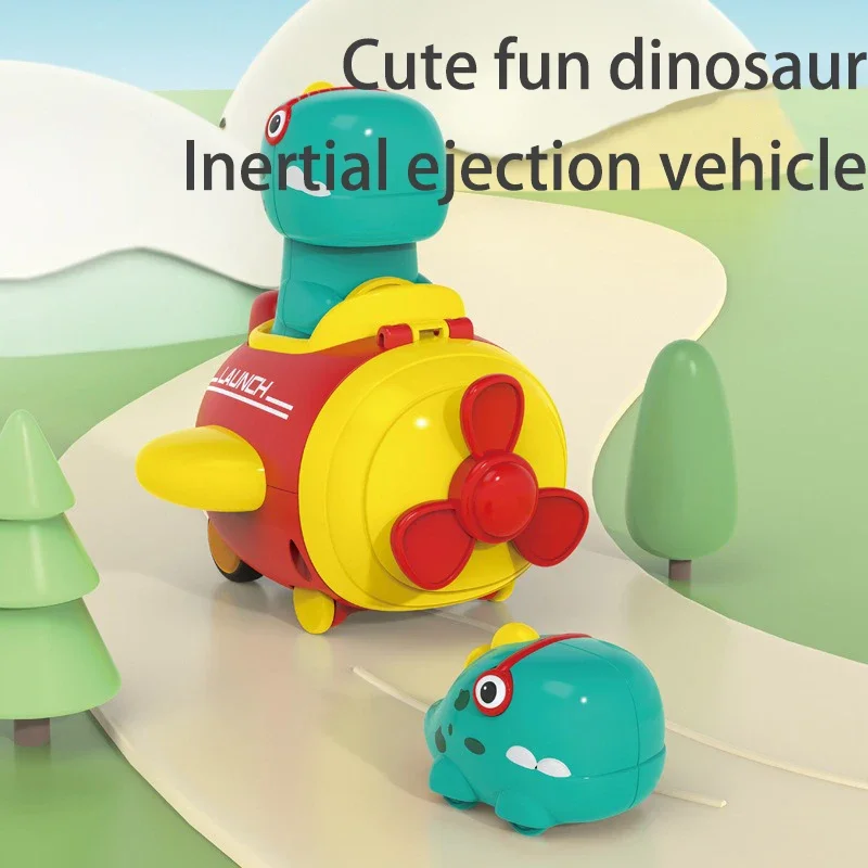 1-3 Year Old Children Press Inertia Simulation Sliding Ejection Toy Car Cartoon Cute Dinosaur Safety Puzzle Early Education Toy