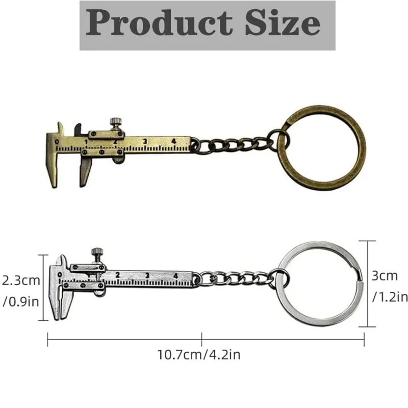 Mini Tool Keychain Vernier Caliper Key Chain Key Ring Pocket Tool Set Mini Camping Gadget Keychain Outdoor Tool Gadget Multitool