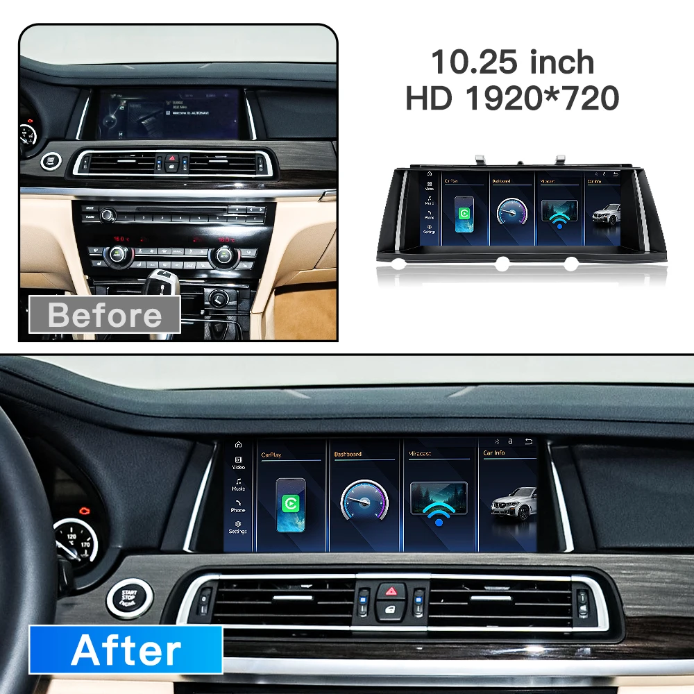 stwei 2026 Linux CIC NBT System 10.25 12.3 12.8inch Thin Screen For BMW 7 Series F02 Wireless CarPlay Auto Car Video Players