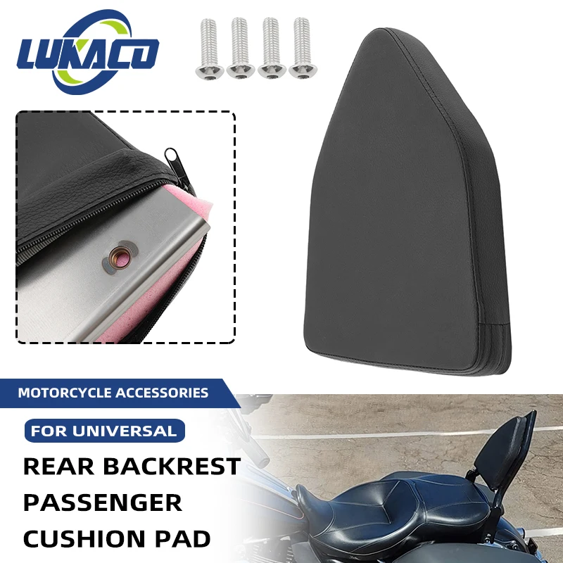 

Motorcycle PU Leather Rear Backrest Cushion Universal Sissy Luggage Rack Passenger Pad For Harley Yamaha Honda Suzuki Kawasaki
