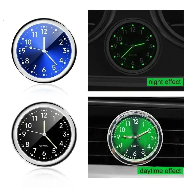 Car Clock Luminous Mini Automobiles Internal Stick-On Digital Watch Mechanics Quartz Clocks Auto Ornament Car Accessories Gifts