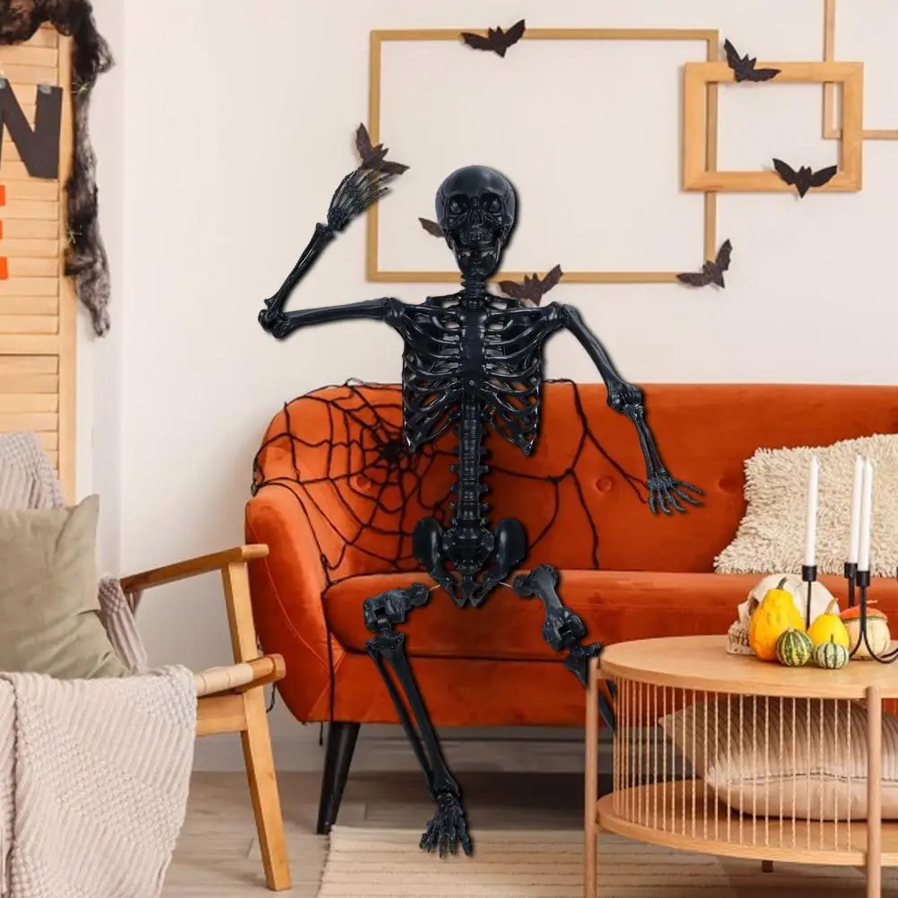 Halloween Skull Skeleton, 170 Total Height Life Size Simulated Skull Skeleton, Realistic Posable Skeleton With Hanging Hole