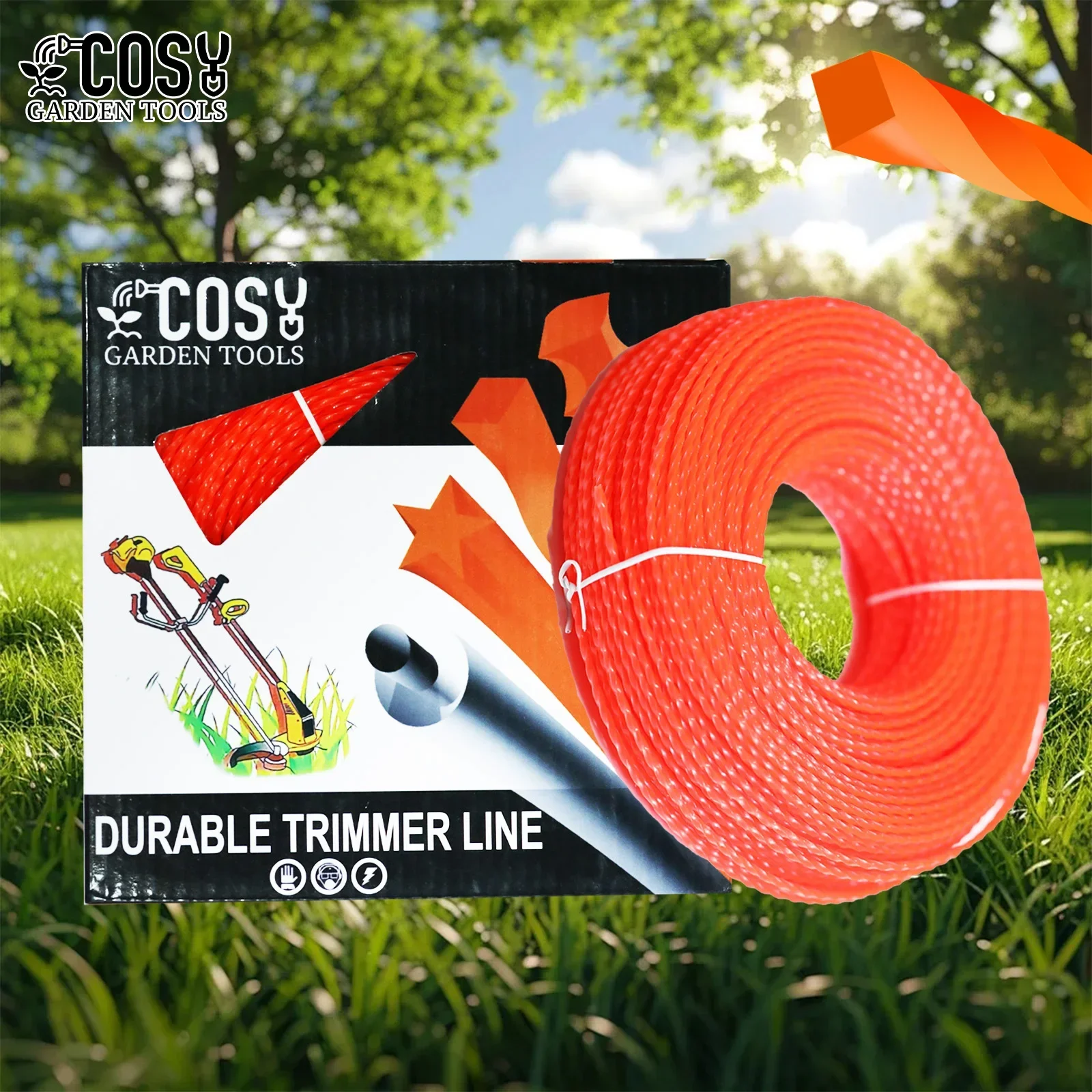 COSY 2.7mm*100m Nylon Garden Grass Trimmer Line Spiral Brush Cutter Rope Lawn Mower Head Accessory Lawn Mower Trimmer Line Tool