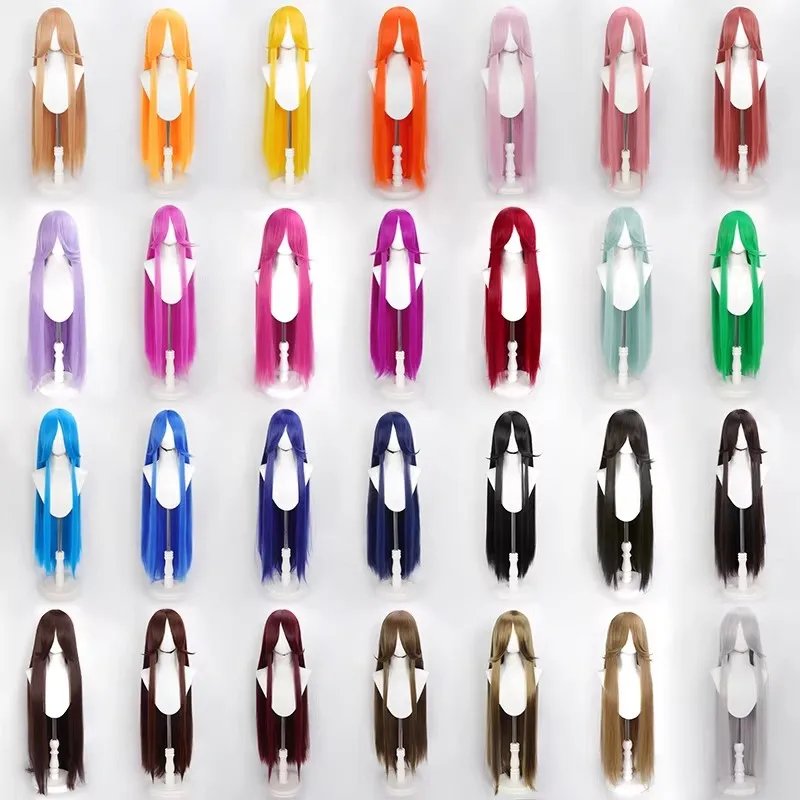 Long Straight Cosplay Wig 100CM Multiple Colors Pink Blonde Black Anime Costume Wig Universal Synthetic Cos Wig Daily Party Wig image 2