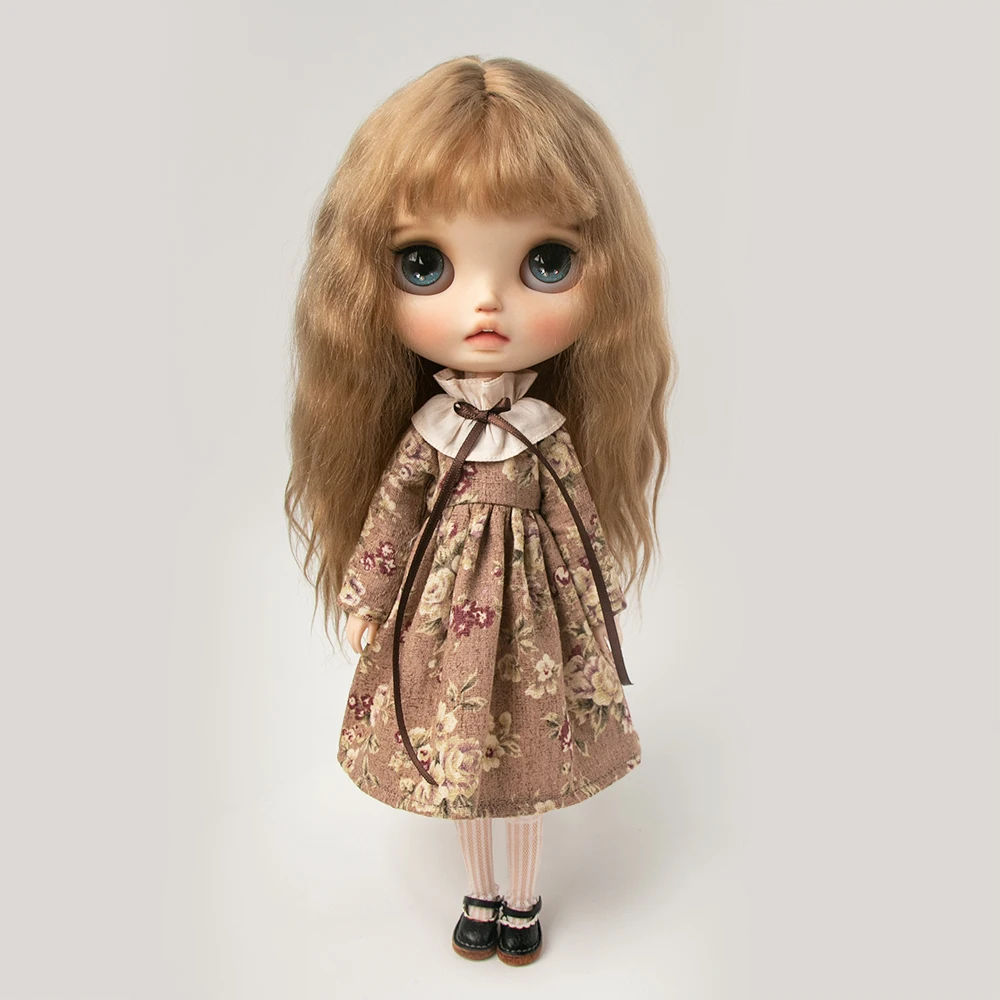 Blyth Clothes Lace Vintage Long-sleeved Shirt Shorts Pajama Set Home Wear dress for Ymy Licca Azones Ob22 24 27 Doll Accessories