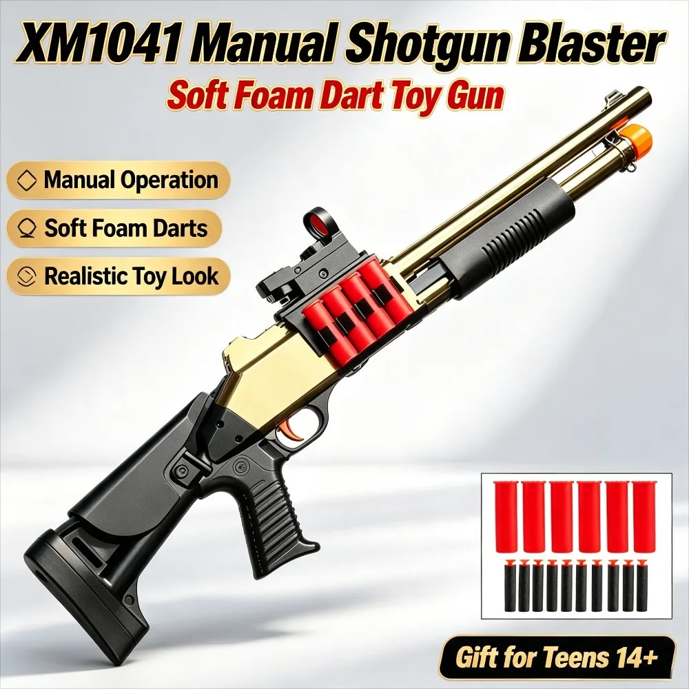 XM1014 Shelling Soft Gun Can Fire Spray Shotgun Models with Shell Ejection Function Outdoor Shooting Game Christmas Gifts