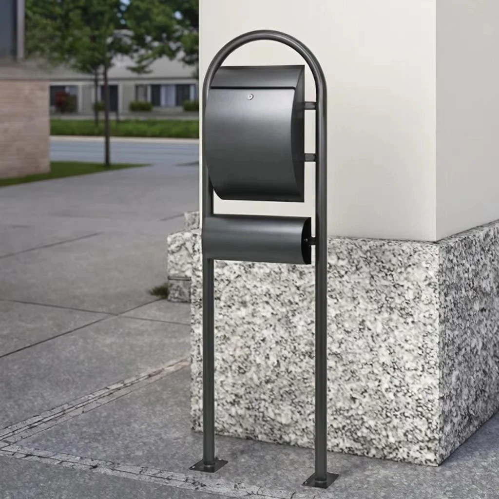 Galvanized steel parcel mailbox Freestanding mailbox with key lock for home garden weatherproof mailbox