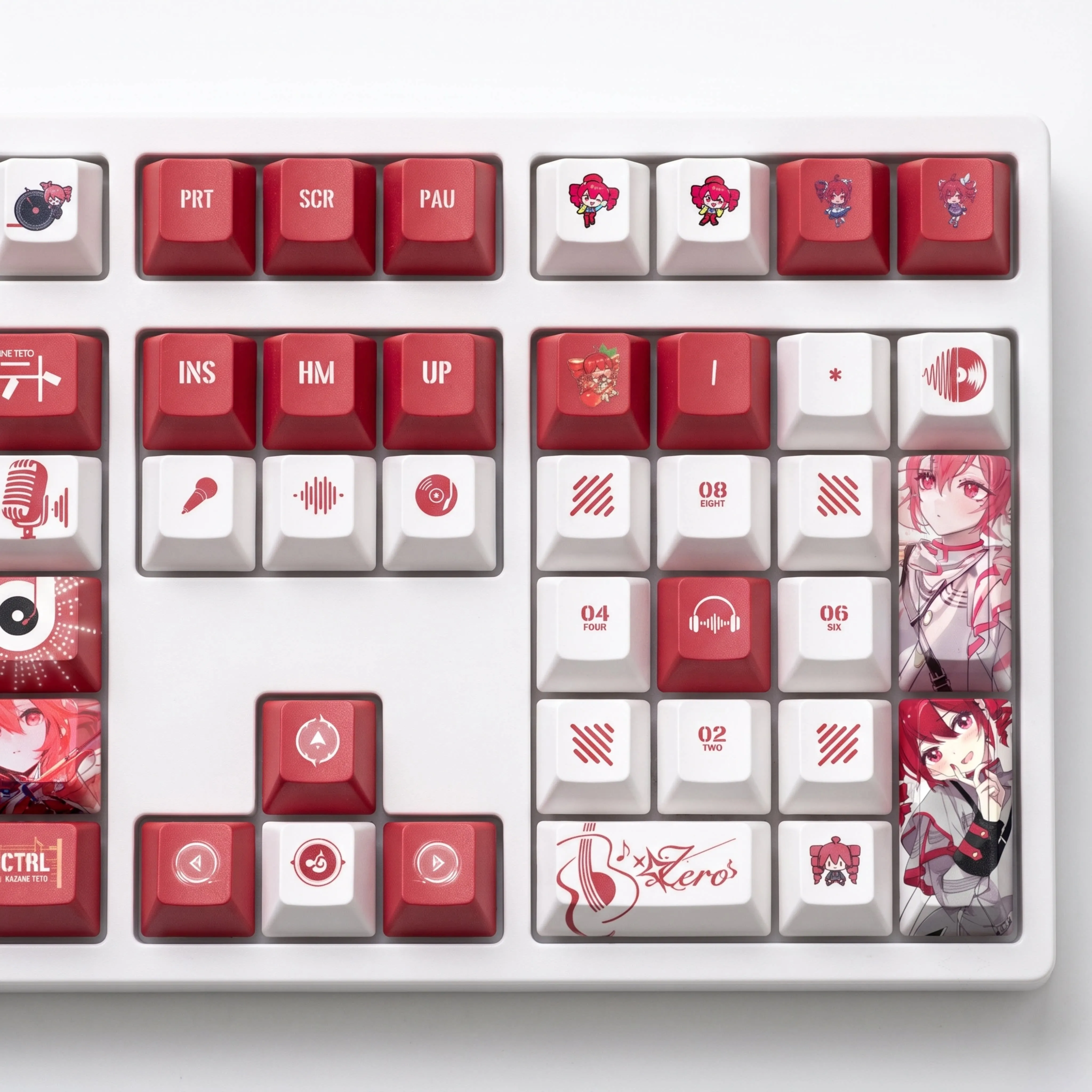 Kasane Teto Keycaps 122 Klawisze Kasane Teto Keycap Anime PBT DYE-Sub Profil Cherry do Klawiatur Mechanicznych Aula Made68 Mad68 Wooting60 — zdjęcie produktu 4