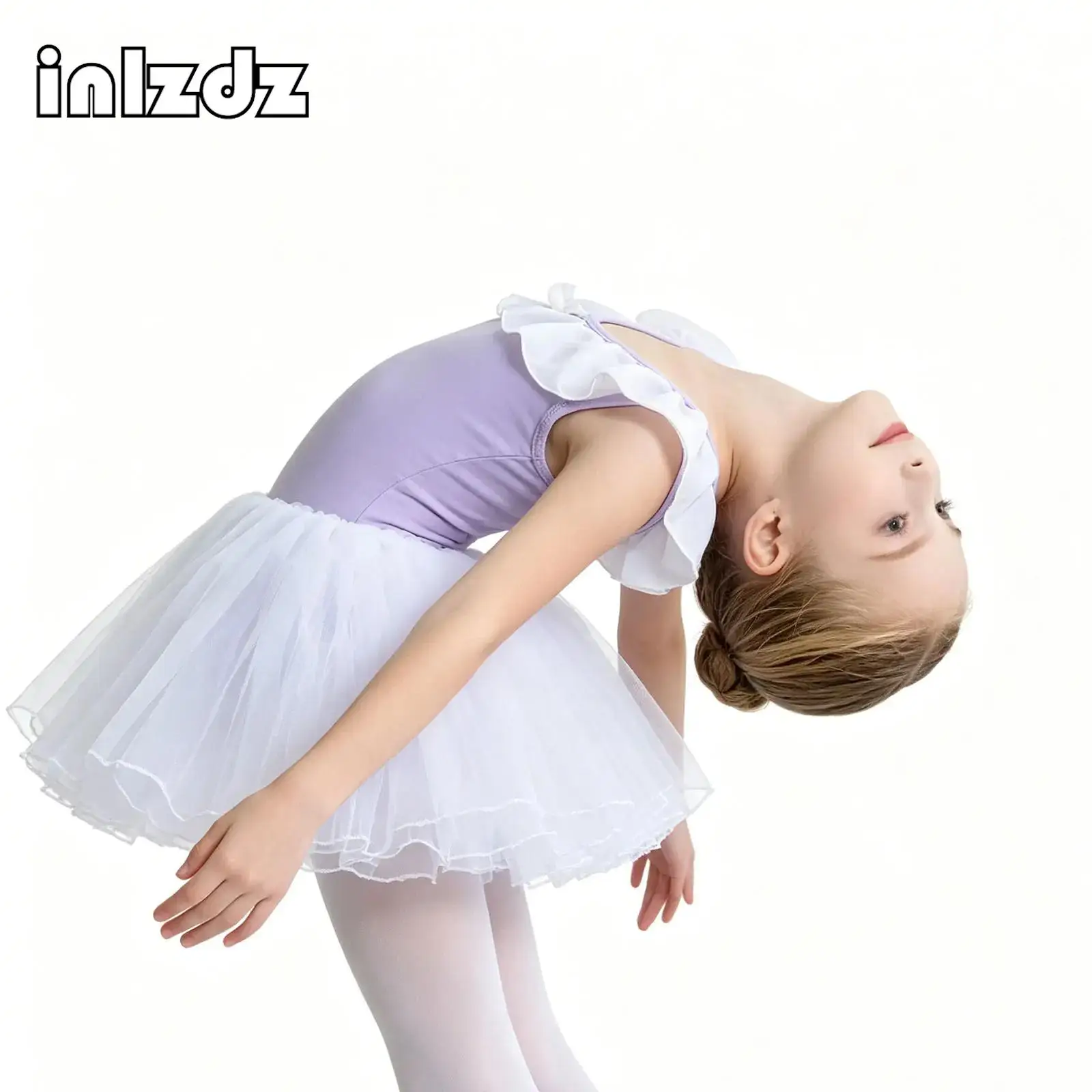 

New Girl Ballet TuTu Dress Sleeveless U-back Leotard with Layered Tulle Skirt Outfit Fashion Professional Kids Dancing Clothes