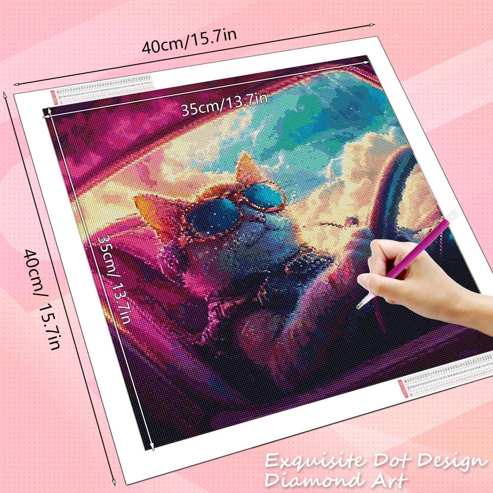 HUACAN الماس الفسيفساء القط الحيوان الحفر الكامل التطريز بيع مربع جولة الشبت اللوحة جدار ديكور اليدوية الفن هدية #2