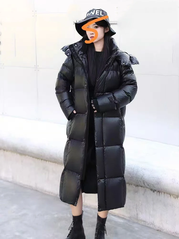 

Высококачественная хлопковая куртка на пуху черного золота, женская длинная стильная куртка 2025 года, новая зимняя толстая теплая хлопковая куртка выше колена для пар