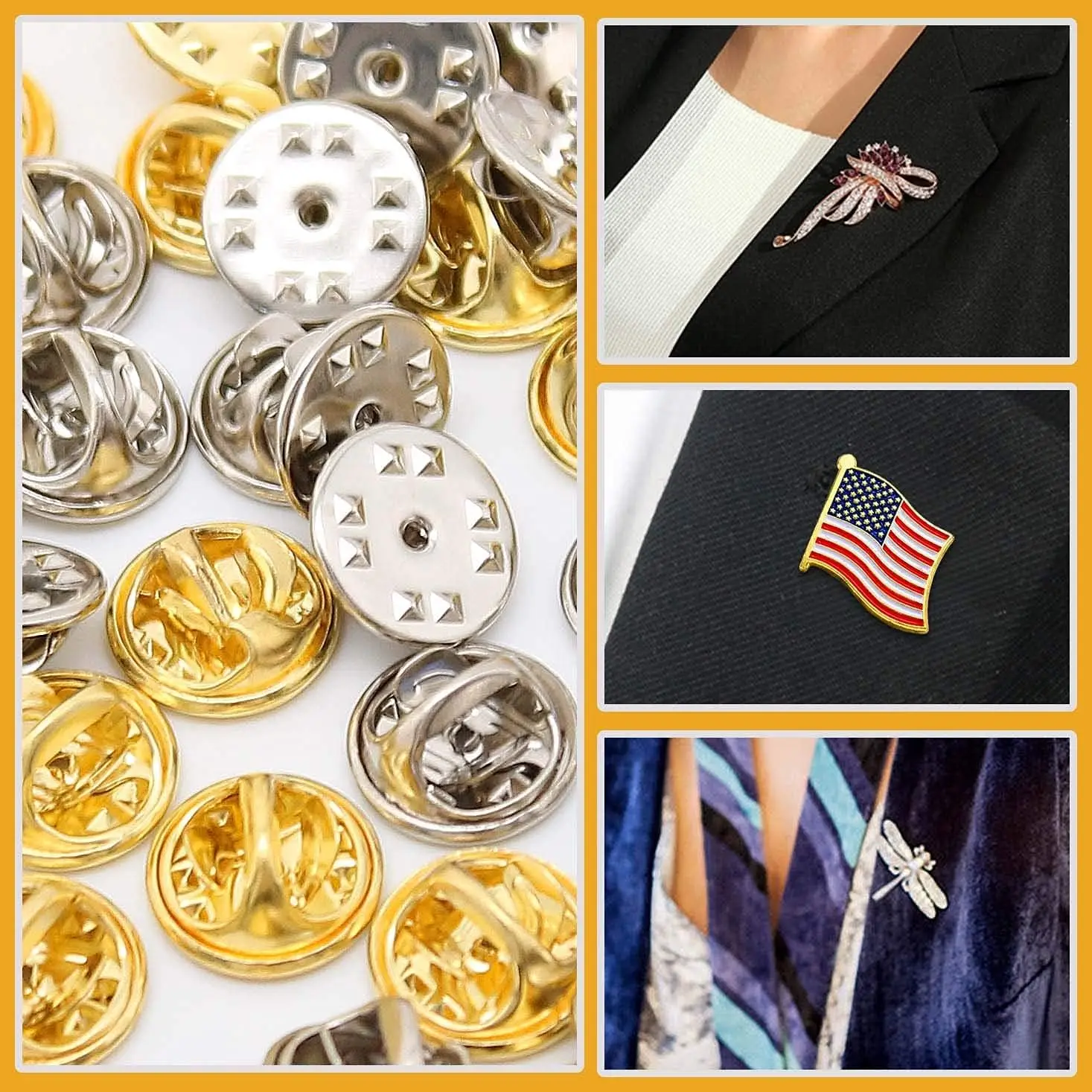 50/200 PCS โลหะเล็บ Tie Tack PIN ล็อคกลับเข็มกลัดผู้ถือป้ายฐานปกทํา Supply CRAFT DIY ผีเสื้อ Clasp ผลการค้นหา