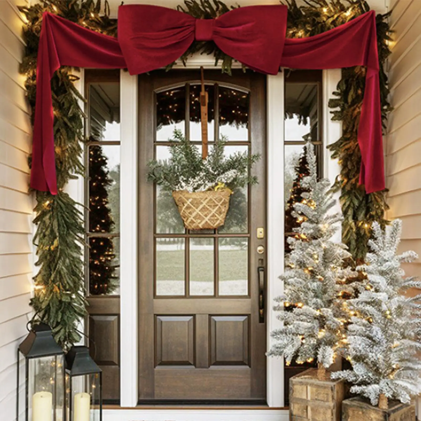 

Гигантский бархатный рождественский бант, топпер для елки, 70,8 дюймов, большой бархатный праздничный декоративный бант для гостиной, прихожей, вечерние каминки